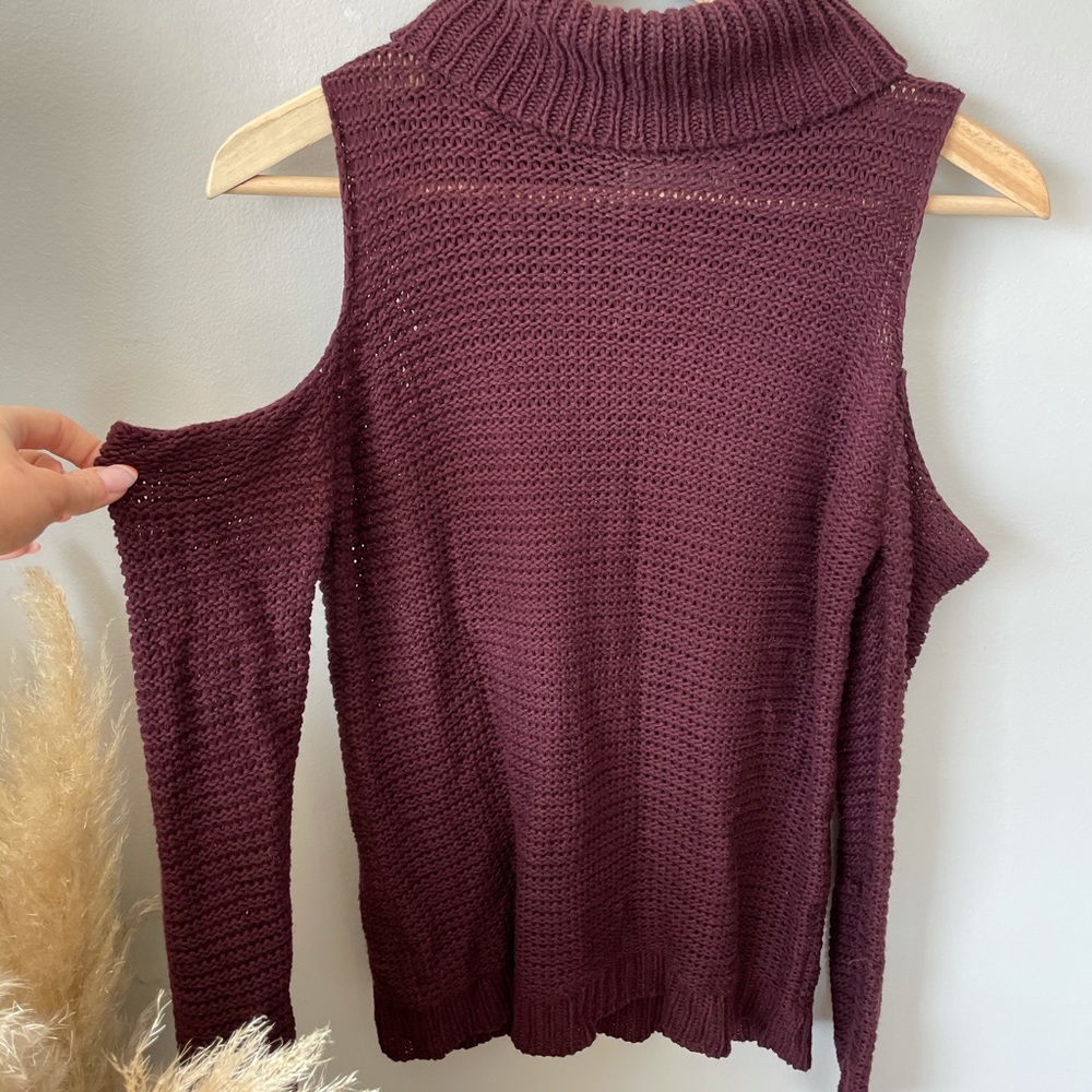 Cold shoulder sweater